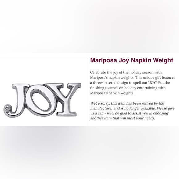 EUC Rare! Retired pieces Mariposa Silver beaded napkin box w/JOY napkin weight - Picture 3 of 16